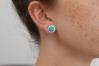 8mm Aqua Opal Hammered Stud Earrings (Other Colours Available) | Image 3