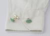 Sterling Silver Cufflink set with Green Opals UK made | Image 2