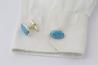 Sterling Silver Oval Cufflinks set with Large Blue Opals UK made | Image 2