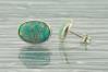 Sterling Silver Green Opal Stud Earrings (Other Colours Available) | Image 3