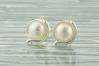 Sterling Silver White Pearl Stud Earrings | Image 2