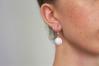 10mm White Opal Hammered Drop Earrings (Other Colours Available) | Image 2