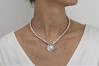 White Opal and Silver Hammed Necklace  | Image 2