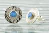 Sterling Silver Textured Opal Stud Earrings | Image 2