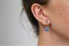 Small 14ct Gold Filled Dark Blue Opal Hoop Earrings | Image 2