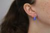 6x12m Blue Teardrop Opal Silver Drop Earrings | Image 2