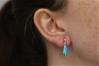 6x12mm Aqua Teardrop Opal Silver Drop Earrings ( Other Colours Available) | Image 2