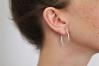 Large Silver Hammered  Hoop Earrings | Image 2