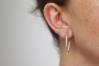 Large Silver Hammered  Hoop Earrings | Image 3