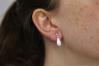 6x12mm White Teardrop Opal Silver Drop Earrings | Image 2