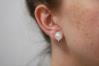Sterling Silver White Pearl Stud Earrings | Image 4