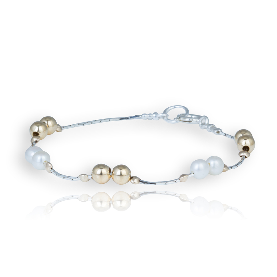 Gold and Silver Pearl Bracelet | Image 1