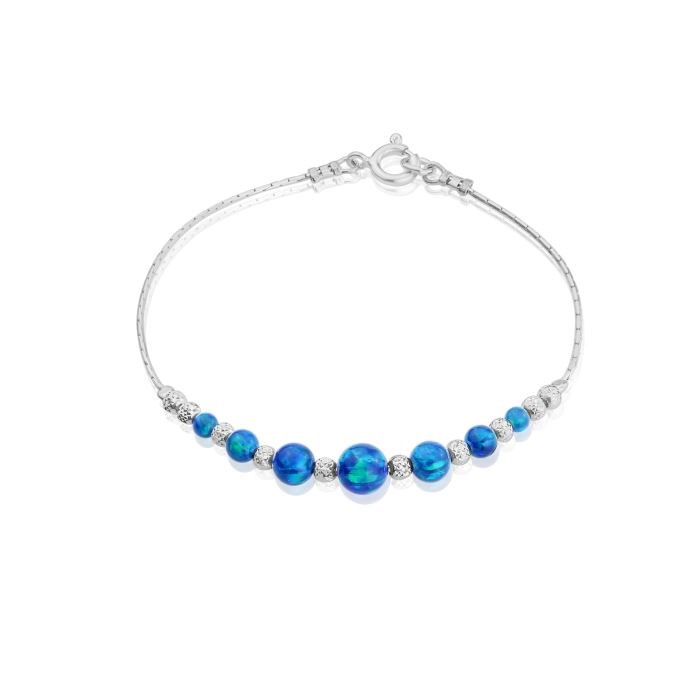 Silver Midnight Blue Opal Facet Bracelet | Image 1