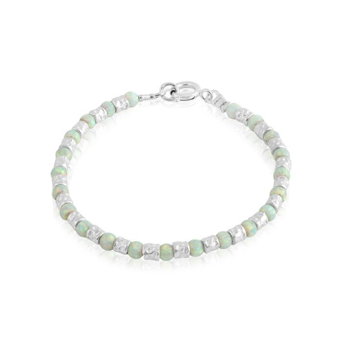 Silver White Opal Link Bracelet | Image 1
