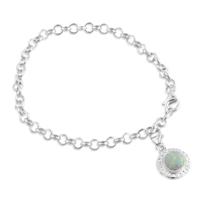 White opal charm with bracelet | Image 1