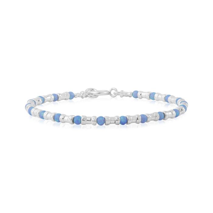 Blue Opal Silver Link Bracelet | Image 1