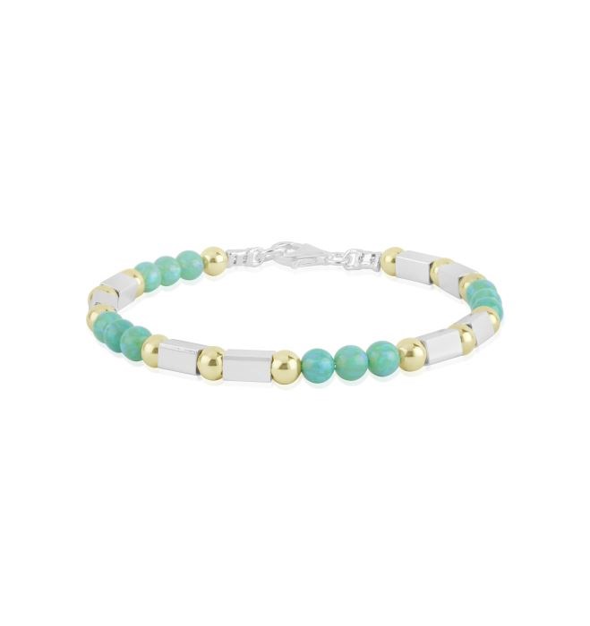 Forest Green Opal Gold and Silver Bracelet | Image 1