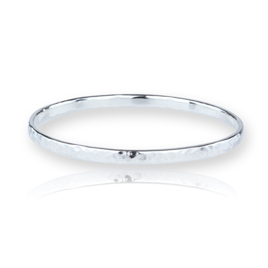 Sterling Silver Heavy Hammered Bangle | Image 1
