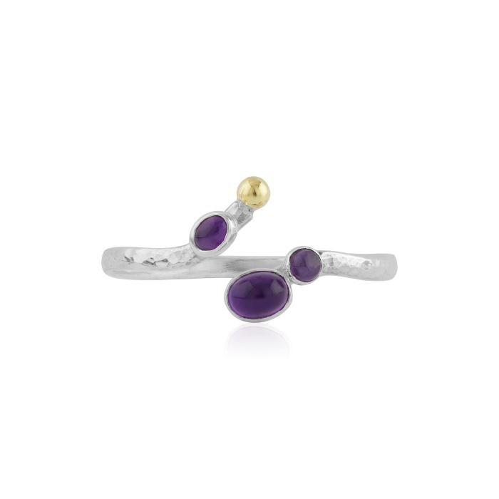 Gold and silver amethyst bangle | Image 1