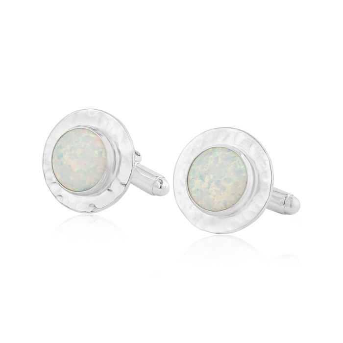 White Opal and Silver Cufflinks | Image 1