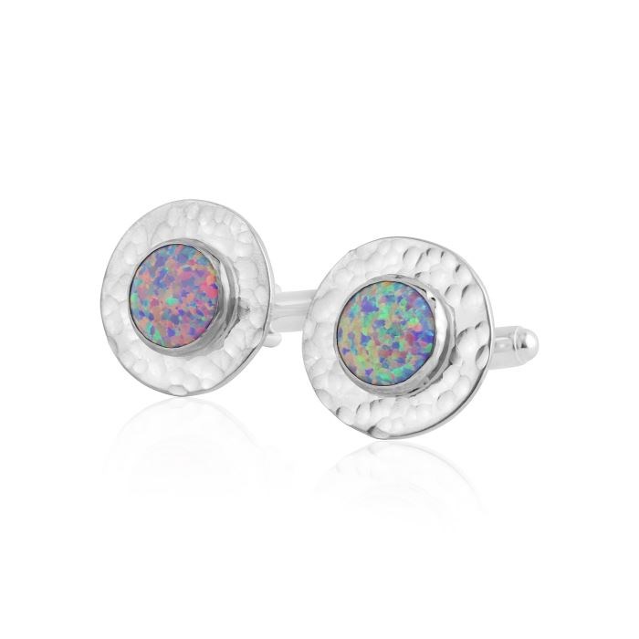Silver and purple opal cufflinks | Image 1