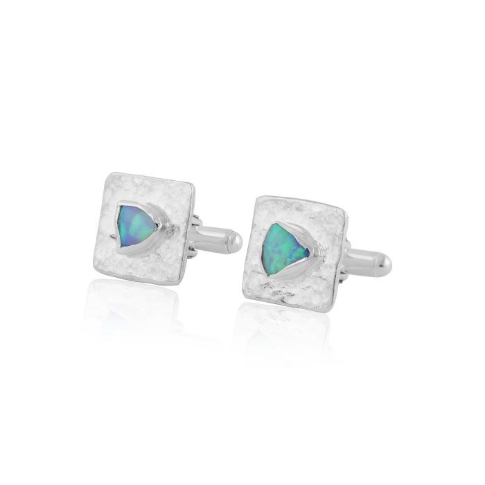 Silver and  opal cufflinks | Image 1
