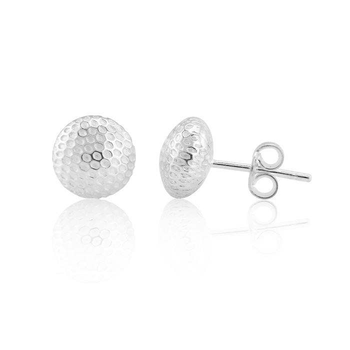Large Circle Pattern Silver Stud Earrings | Image 1