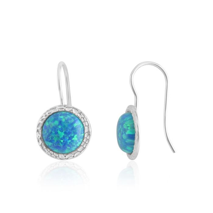 Blue opal drop earrings 10mm | Image 1