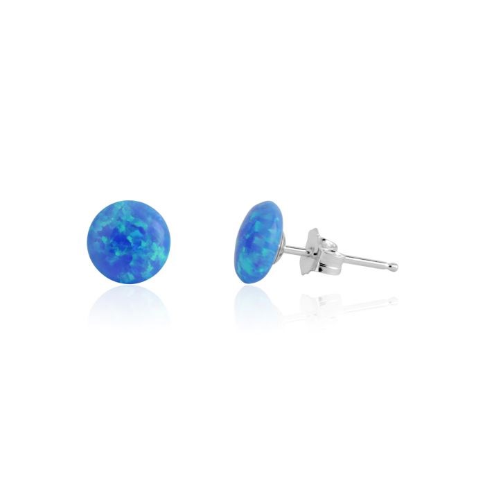 8mm Opal Button Earrings (8 other colours avaliable) | Image 1