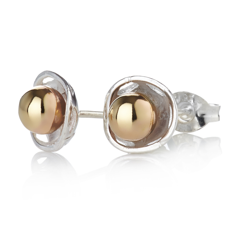 Gold and Silver Stud Earrings | Image 1