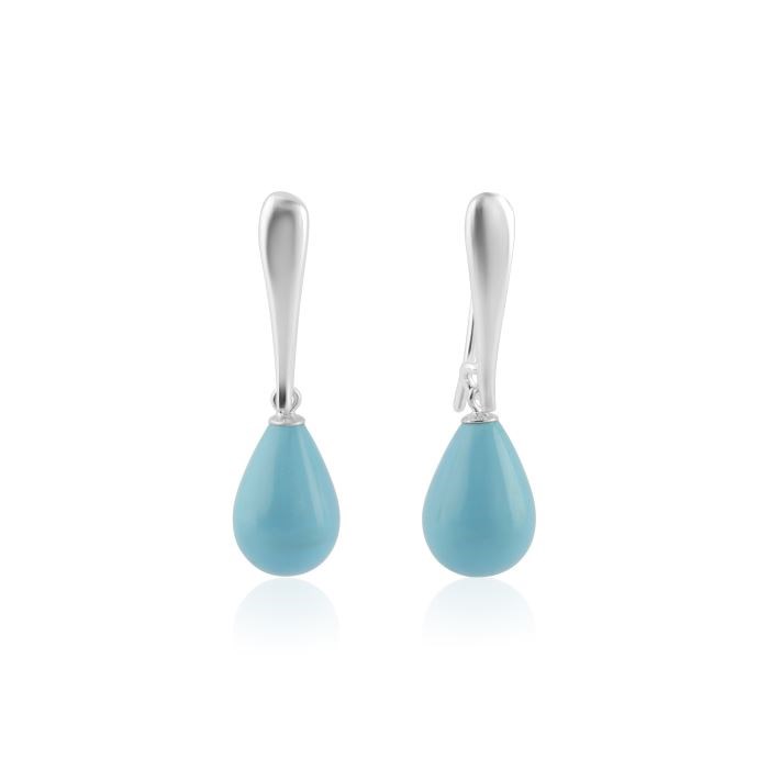 Silver and Turqoise teardrop earrings | Image 1