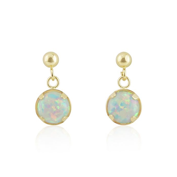9ct gold white opal drop earrings | Image 1