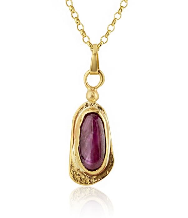 Handmade 9ct Gold Red Ruby Pendant | Image 1
