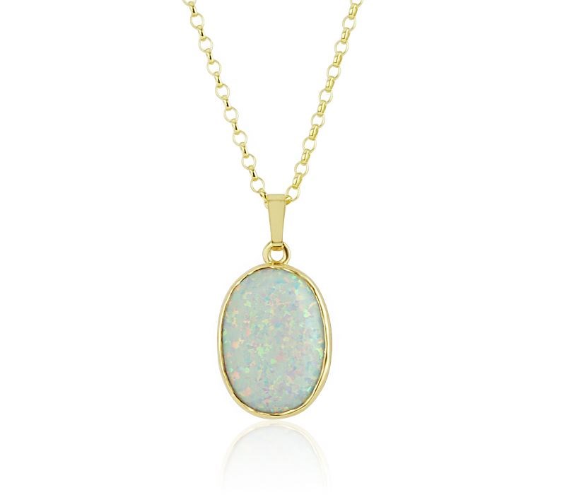White Opal 9ct Gold Pendant | Image 1
