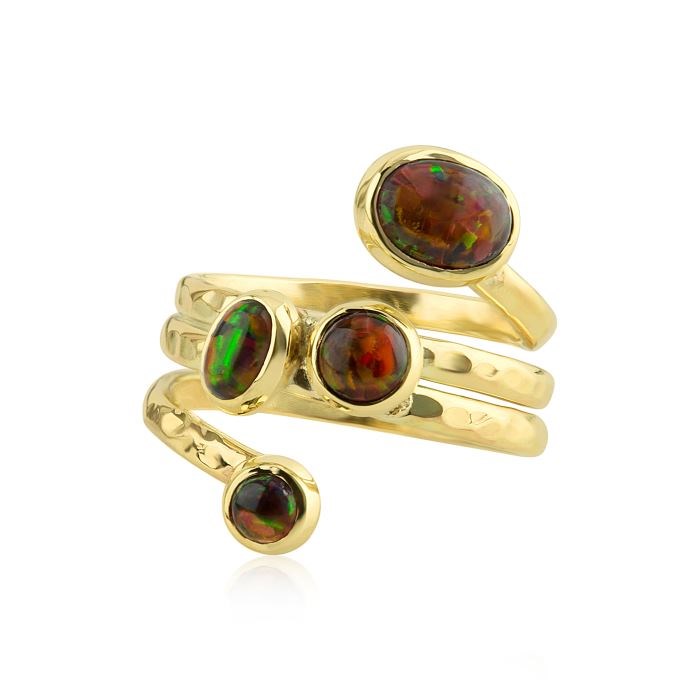 Gold and Opal Spiral Ring | Image 1