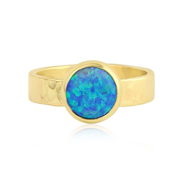 Handmade 9ct Gold Blue Opal Ring (Other Colours Available) | Image 1