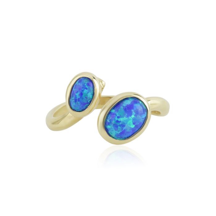 Gold and Dark Blue Opal Ring | Image 1