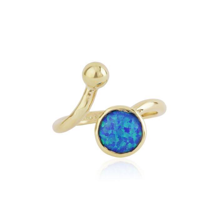 Gold and blue opal adjustable ring | Image 1