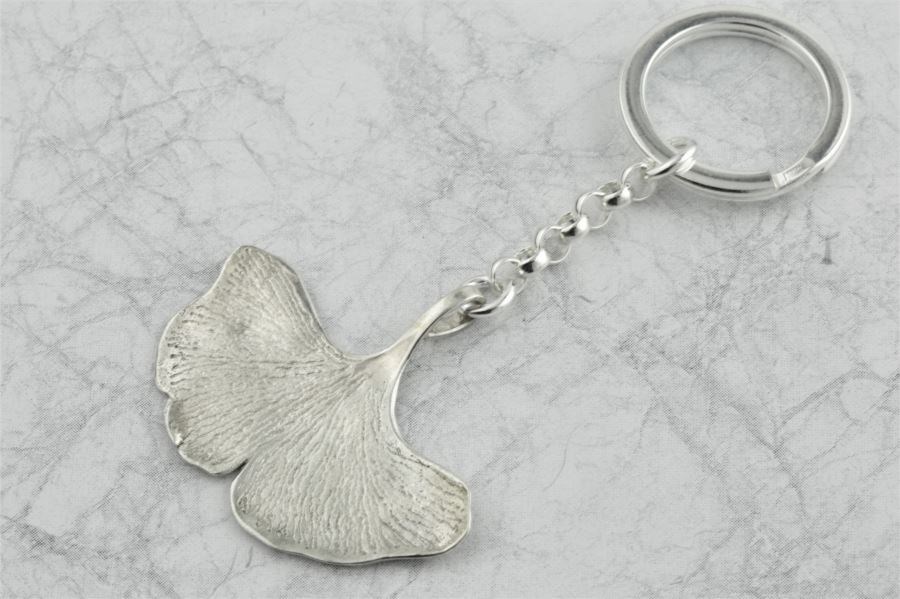Sterling silver ginkgo keyring Was £110.00  Now £85.00 | Image 1