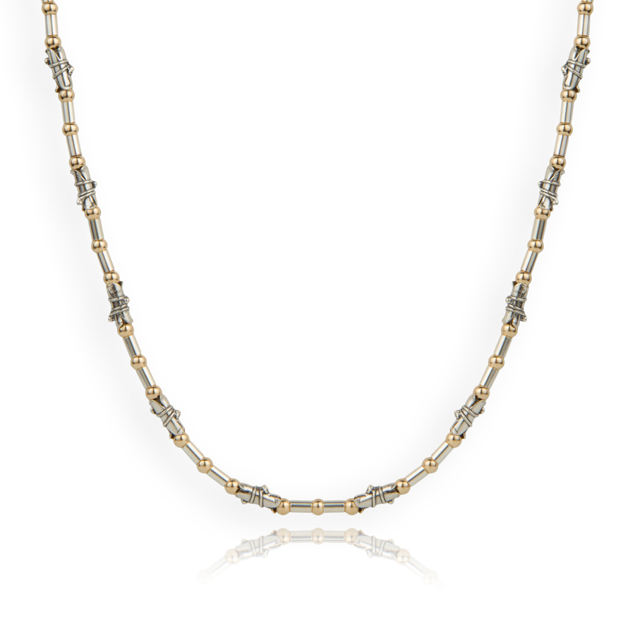 Gold and Silver Contemporary Necklace | Image 1