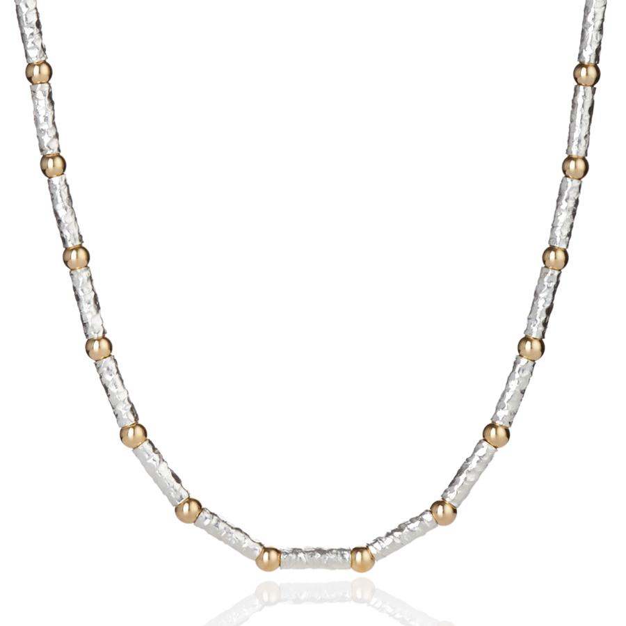 Gold and Silver Hammerd Necklace | Image 1