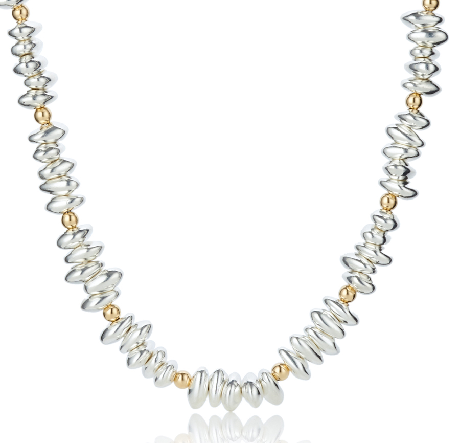 Gold and Silver Pebble Necklace | Image 1