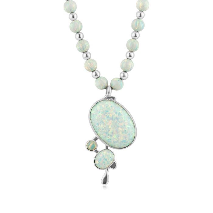 Gold and Silver WhiteOpal Necklace | Image 1
