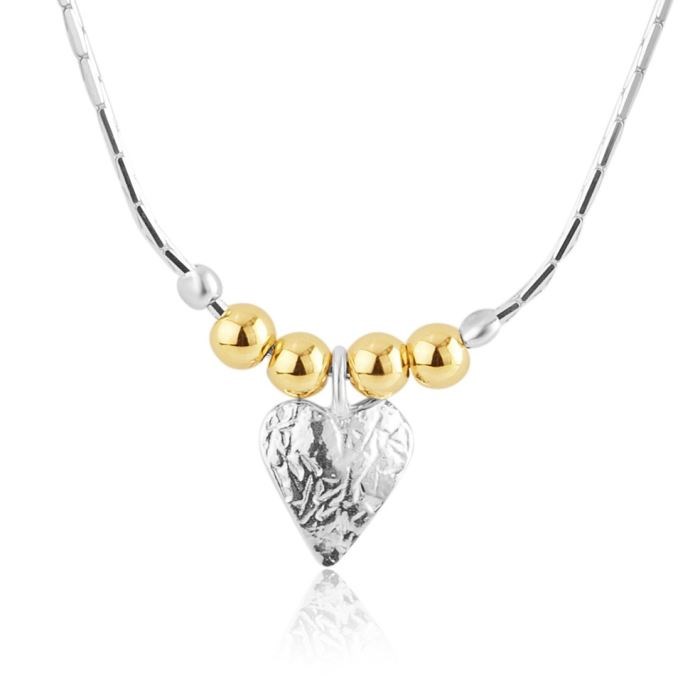 Gold and Silver Heart Necklace | Image 1