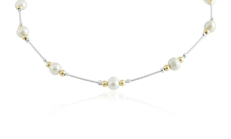  Gold and Silver Pearl Necklace | Image 1