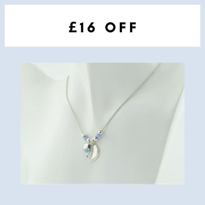 Silver and opal heart necklace WAS £75.00 NOW £59.00 | Image 1