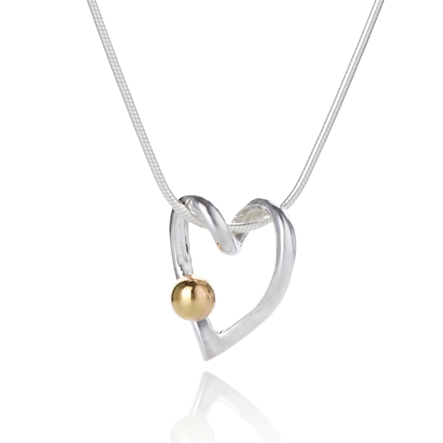 Gold and Silver Heart Pendant | Image 1