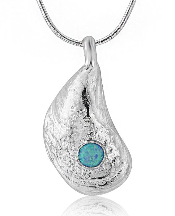 sea mussel silver opal pendant | Image 1