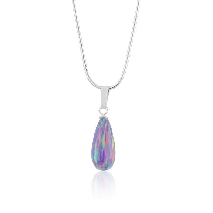 Silver and purple Opal Teardrop Pendant | Image 1
