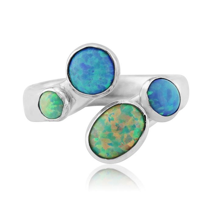 Silver Hammered Opal Ring | Image 1